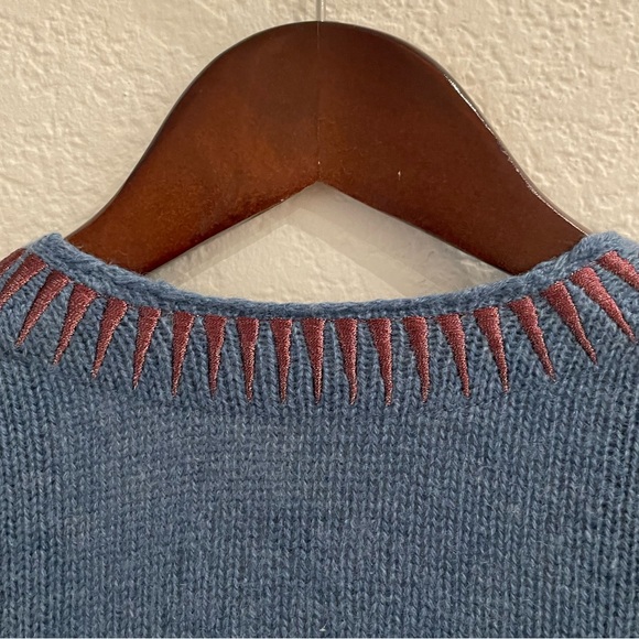 Zadig & Voltaire Marla Cashmere/ Leather Fringe Cardigan Boho Rock - Picture 12 of 15